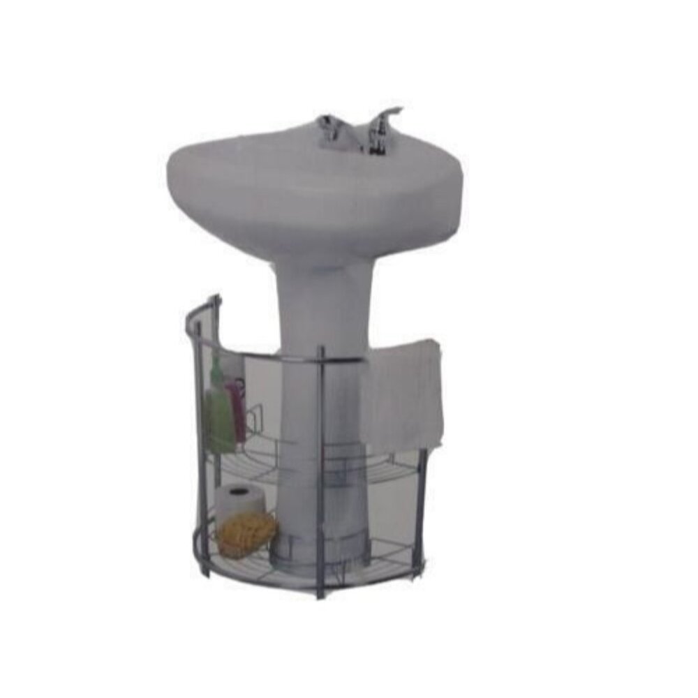 Creative Bath Products Complete Collection Under Pedestal Sink, Chrome